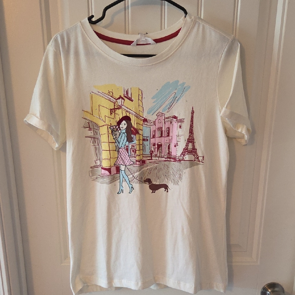 Cute Parisian Girl Rhinestone Tee - Picture 3 of 6